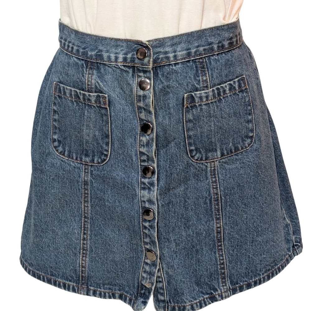 BDG Denim Button-Front Mini Skirt